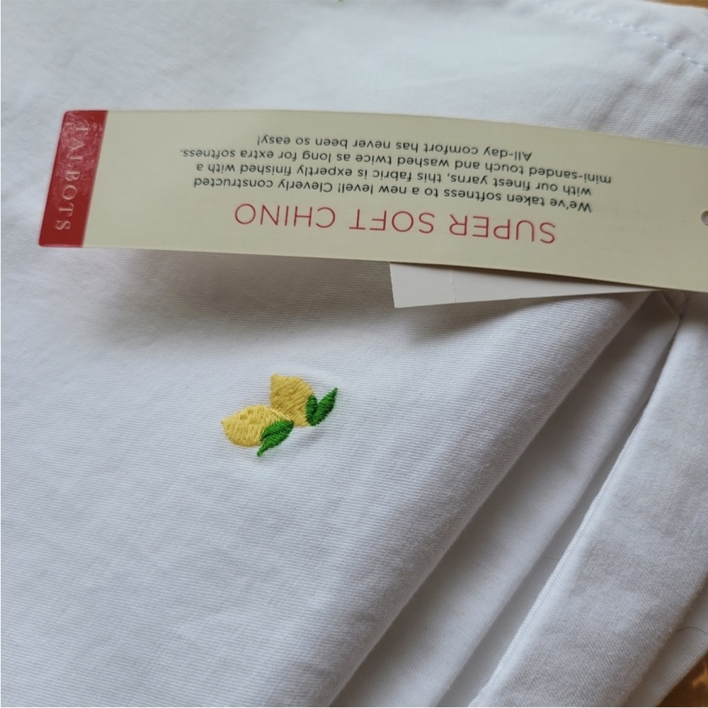 Talbots White Chino Pants with Embroidered Lemons Size 18W - Picture 7 of 7